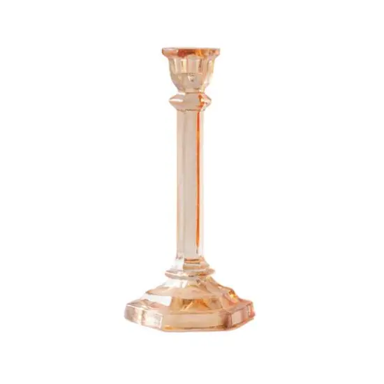 Hello Honey&reg; 9.5" Amber Reclaimed Glass Taper Candle Holder {5}