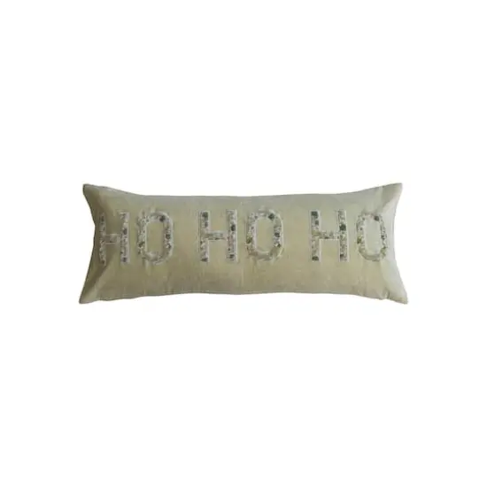 Hello Honey&reg; 32" Ho Ho Ho Cotton Velvet Lumbar Pillow {1}
