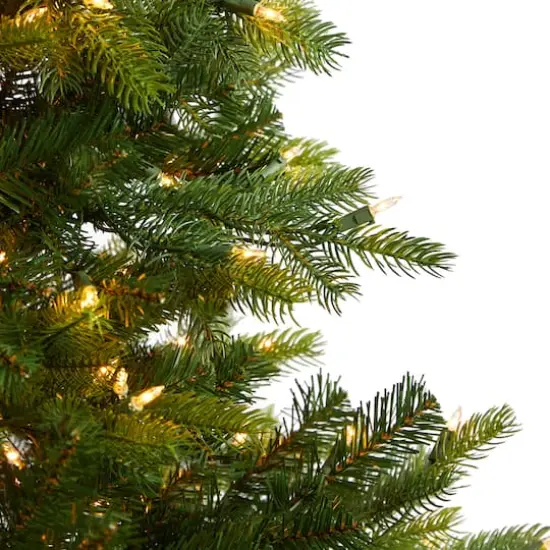 6ft. Pre-Lit North Carolina Spruce Artificial Christmas Tree, Clear LED Lights {6}