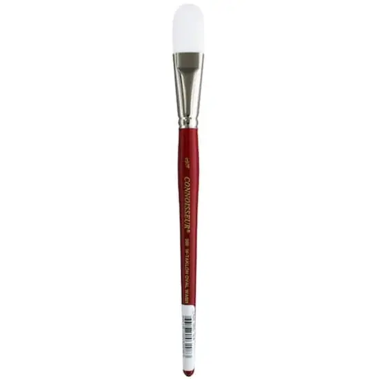 Connoisseur&reg; White Taklon All Media Short Handle Oval Wash Brush {1}