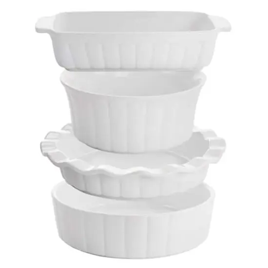 Gibson Elite&reg; White Ceramic Bakeware Set {4}