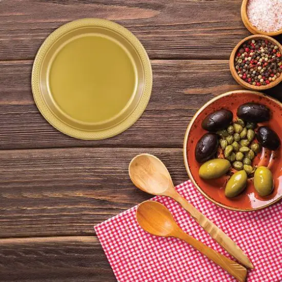 JAM Paper 7" Plastic Party Plates, 20ct. Gold {5}