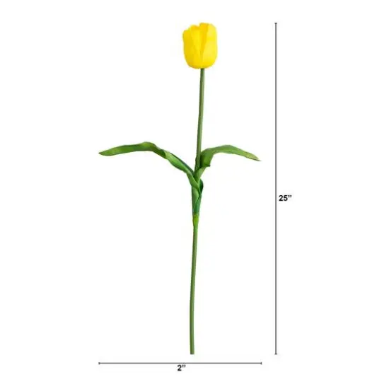 25" Yellow Tulip Flower Stems, 3ct. {7}