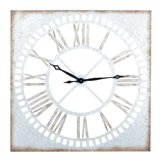 Gray Farmhouse Metal Wall Clock {1}