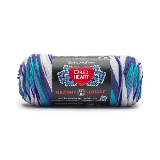 Red Heart&reg; All in One&trade; Granny Square&trade; Yarn White - Amethyst {1}