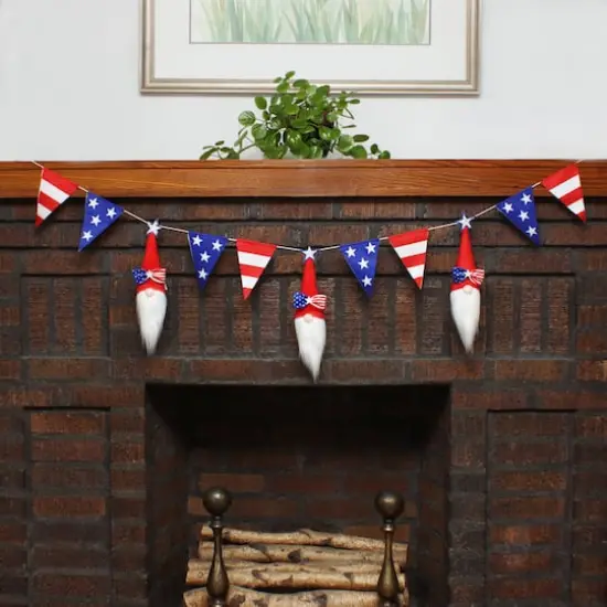 6ft. Patriotic Flags & Red Gnomes Garland {3}