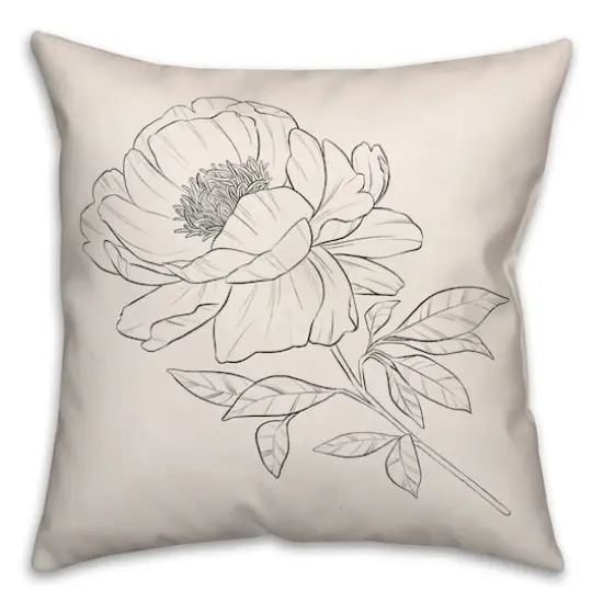Poppy Floral II 18" x 18" Throw Pillow {1}