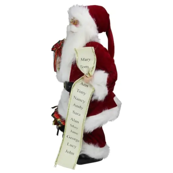 16" Traditional Standing Santa Claus with Name List & Gift Bag {3}