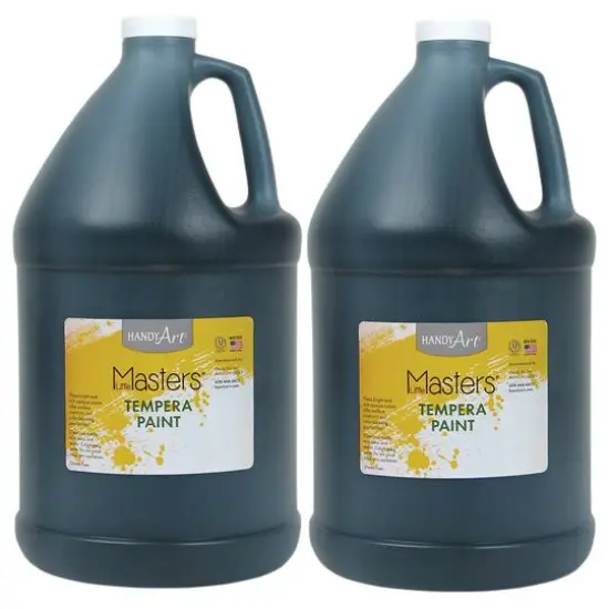 Handy Art&reg; Little Masters&reg; Tempera Paint Gallon, 2ct. Black {1}