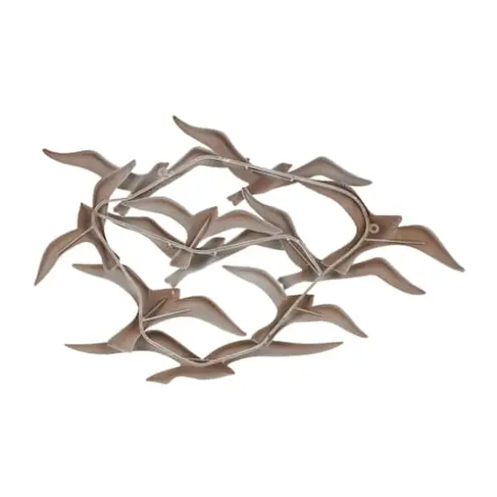 38" Blue Metal Bird Wall D&eacute;cor with Brown Distressed Accents {9}