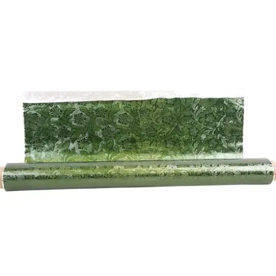 JAM Paper Embossed Floral Foil Wrapping Paper, 20" x 50ft. Moss {1}