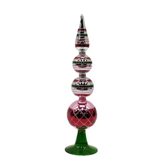 Green & Pink Layered Glass Finial Ornament Tabletop D&eacute;cor by Ashland&reg; {3}