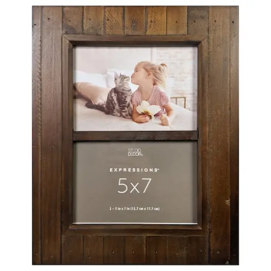 Expressions™ 2 Opening 5" x 7" Espresso Salvage Chic Frame by Studio Décor® {5}