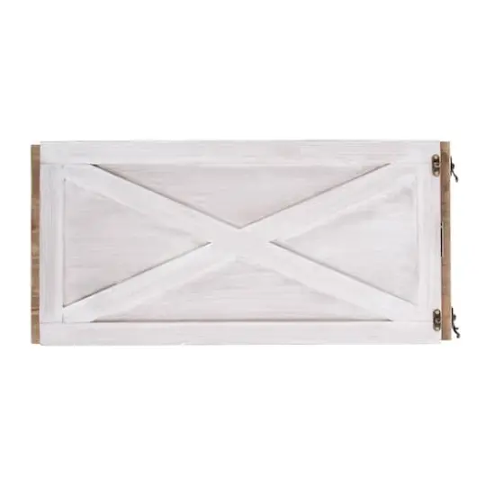 Glitzhome&reg; 22" Washed White Wooden Tree Collar {8}