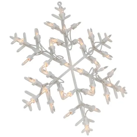 13.5" Lighted Snowflake Christmas Window Silhouette Decoration {6}