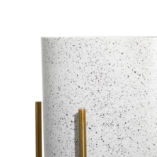 Set of 2 Gold Metal Contemporary Planter, 39", 46" {6}