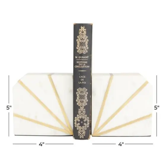 White Glam Abstract Bookends, {8}