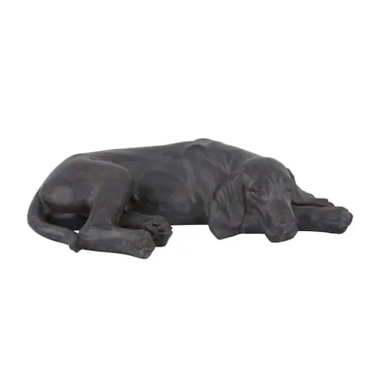 Black Modern farmhouse Dog Garden Sculpture, 23" x 13" x 6" {1}