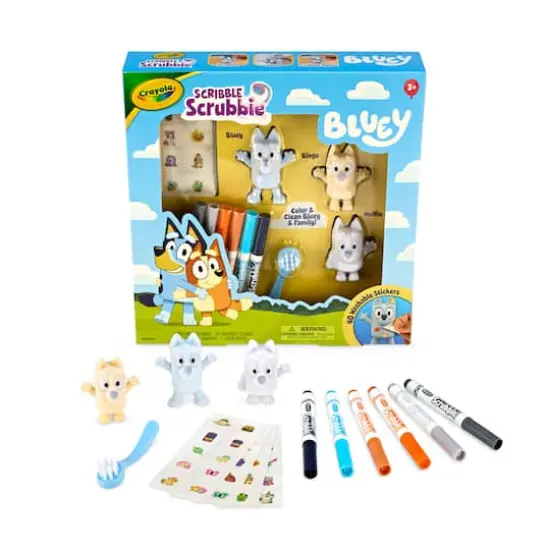 Crayola&reg; Scribble Scrubbie&reg; Deluxe Bluey Playset with Washable Stickers, 3ct. {3}