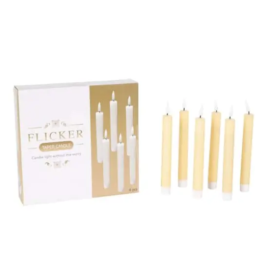 8" Flameless Wax Candles with Remote Control, 6ct. Yellow {8}