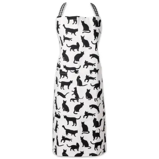 DII&reg; Cat Print Chef Apron Black/White {1}