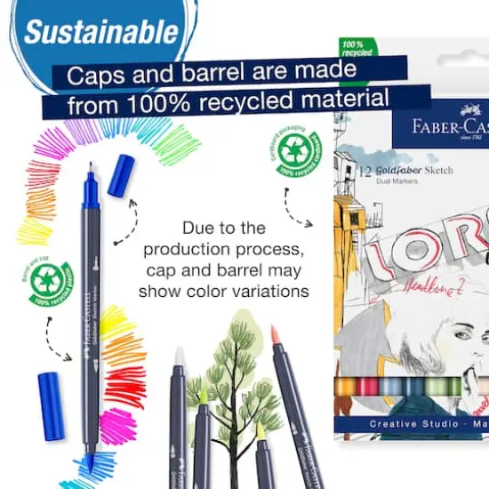 Faber-Castell&reg; Goldfaber 12 Color Dual Tip Sketch Markers {7}