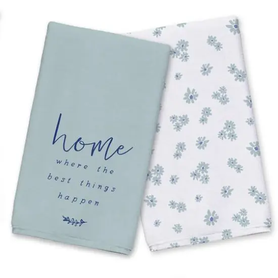 Where the Best Things Happen Tea Towel Set Blue {1}