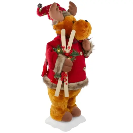24" Lighted & Animated Musical Moose Christmas Figure {4}