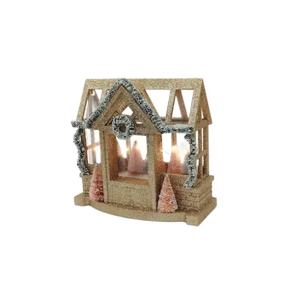 8" Gold Glitter House LED Tabletop D&eacute;cor by Ashland&reg; {4}