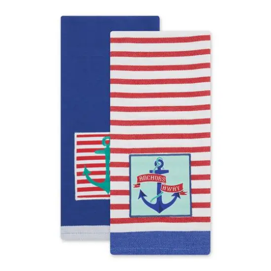 DII&reg; Anchor's Away Collection Embellished Patch Kitchen Dishtowels, 2ct. {3}