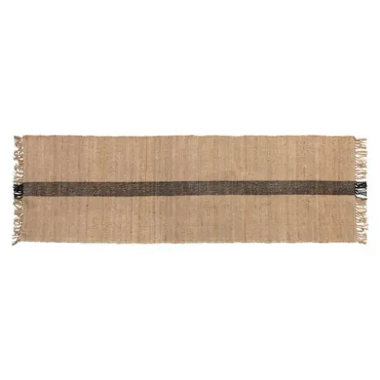 Hello Honey® Natural Jute & Cotton Floor Runner with Black Woven Stripe, 2.5ft.x9ft. {1}