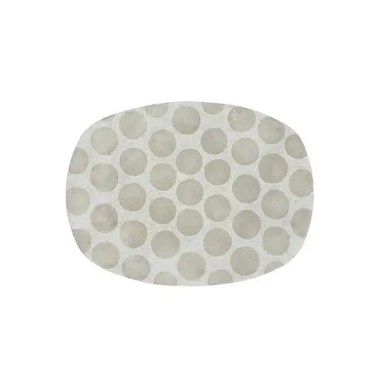 Hello Honey&reg; 16.5" Natural Decorative Terracotta Platter with Wax Relief Dots {1}
