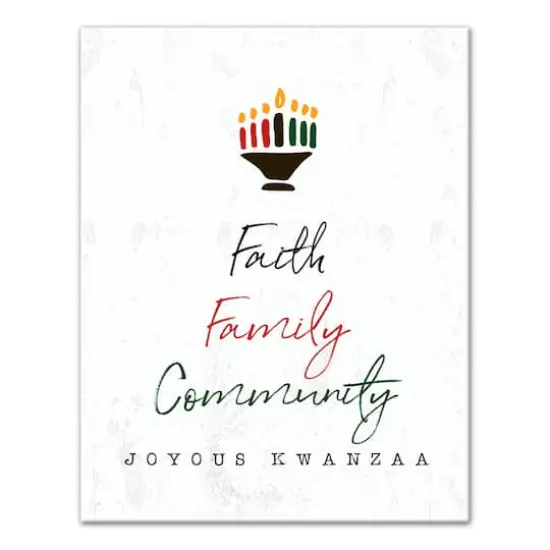 Faith Family Community Kwanzaa Canvas Wall Art {1}