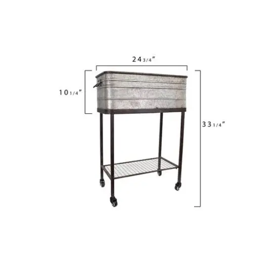 Hello Honey® 34" Metal Bucket & Planter on Stand with Casters {7}