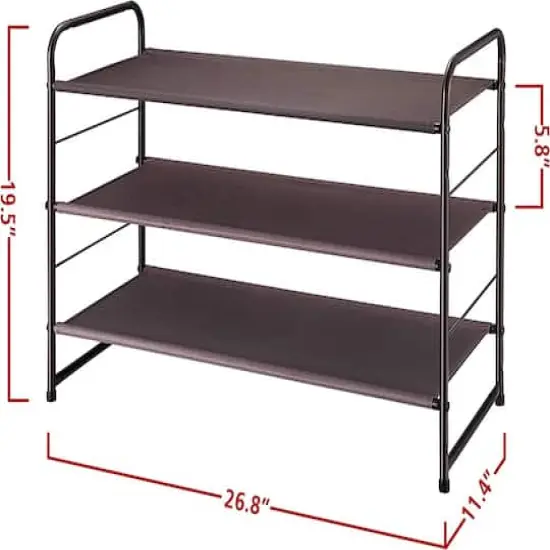 NEX&trade; Oumilen Bronze 3-Tier Stackable Shoe Rack {3}