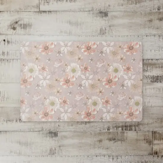Watercolor Florals Floor Mat Blush {3}