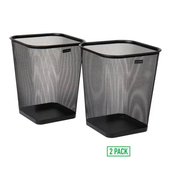 Mind Reader 2 Piece Square Metal Mesh Waste Basket Set {6}