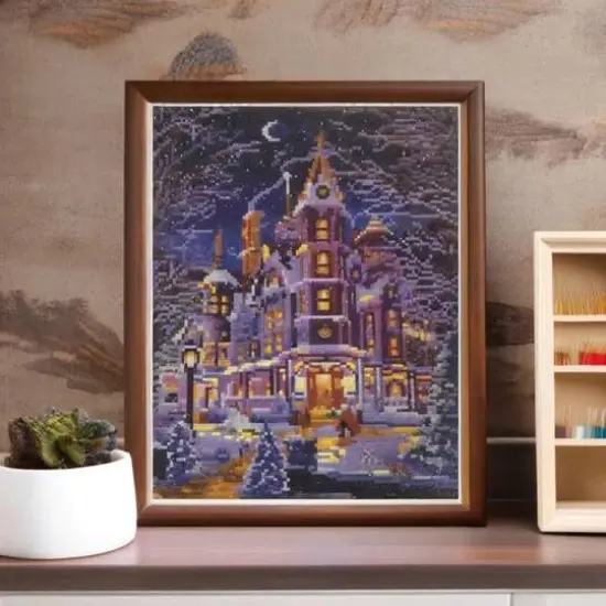 Sparkly Selections House in Winter Pre-Framed Diamond Painting Kit with Backlighting {4}