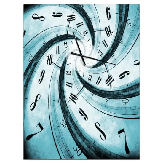 Designart 'Time Vortex Spiral Modern Rectangular Wall Clock {1}