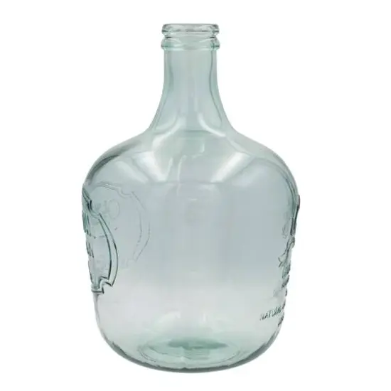 Hello Honey&reg; 16.5" Clear Embossed Reclaimed Glass Olive Oil Bottle {8}