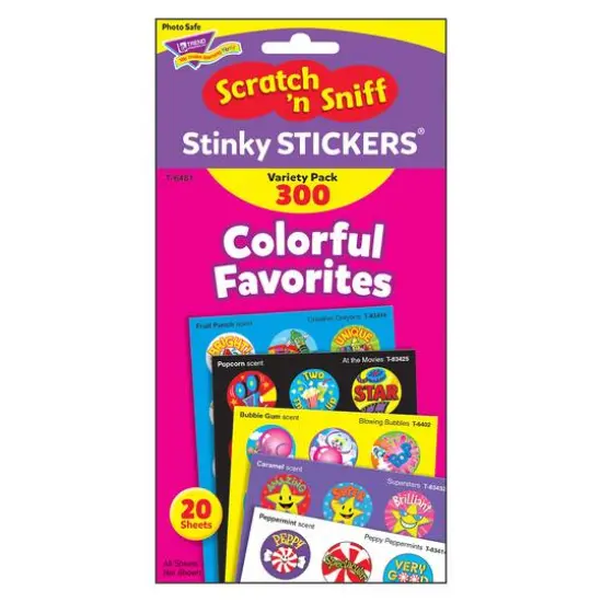 Trend Enterprises&reg; Colorful Favorites Stinky Stickers&reg; Variety Pack, 3 Packs of 300ct. {4}