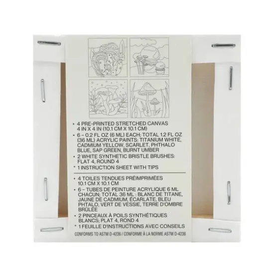 4" x 4" Mushrooms Canvas Painting Kit by Craft Smith&reg; {9}