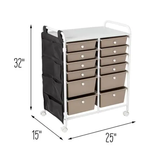 Honey Can Do 12-Drawer Metal Rolling Storage Cart {10}