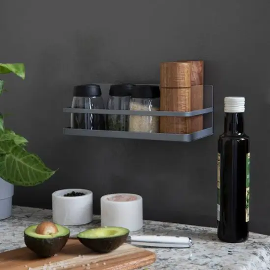Household Essentials 10" Metal Magnetic Spice Organizer Gray {4}