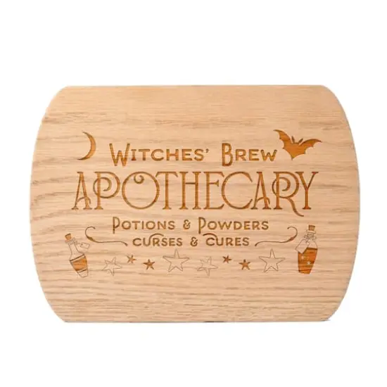 Witches Brew Apothecary 8" x 11" Redwood Oval Cutting Board {1}