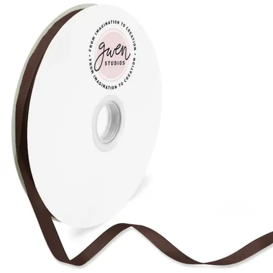 Gwen Studios Solid Grosgrain Ribbon Brown {1}