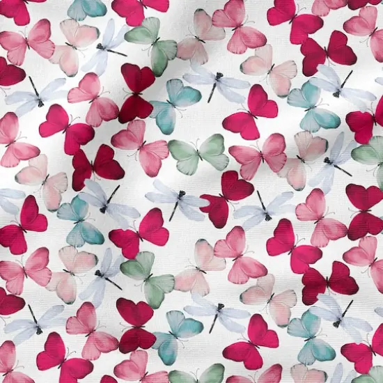 Fabric Editions White Watercolor Butterfly Cotton Fabric {5}