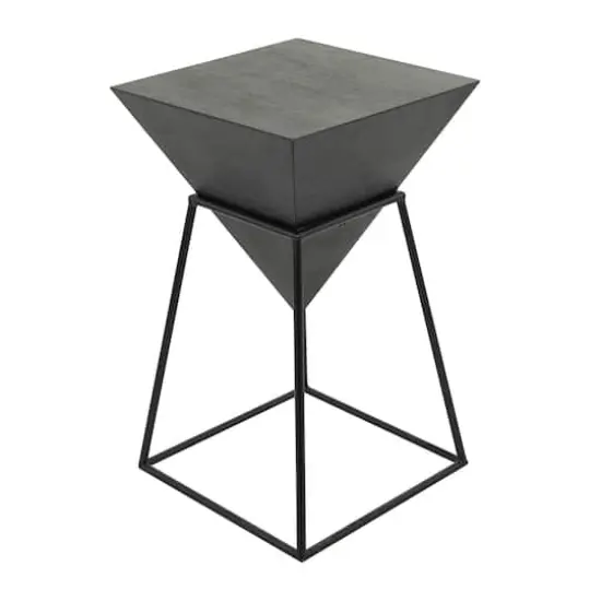 Black Metal Modern Accent Table, 24" x 20" x 17" {3}