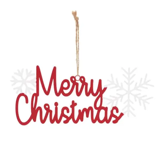 12ct. 3.75" Metal Holiday Sentiment Ornament Set {3}