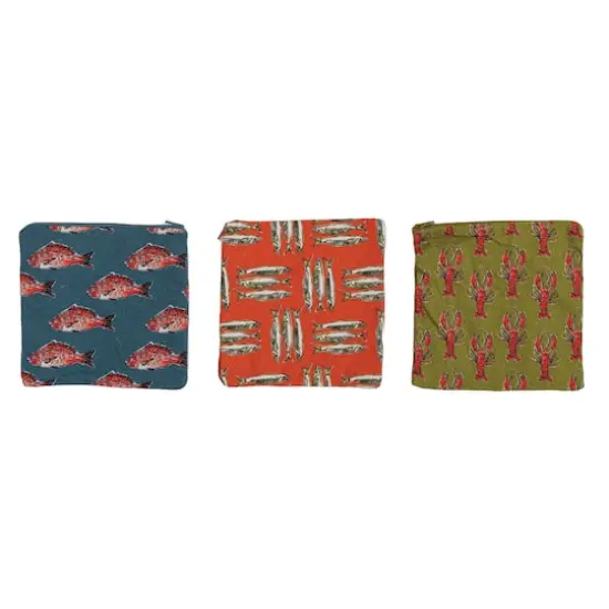 Hello Honey&reg; Sea Life Cotton Zip Food Pouches, 3ct. {1}